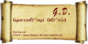 Gyurcsányi Dávid névjegykártya
