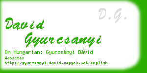 david gyurcsanyi business card